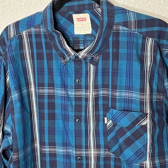 Levi’s Striped Button Down Shirt Sz XL - Picture 2 of 6